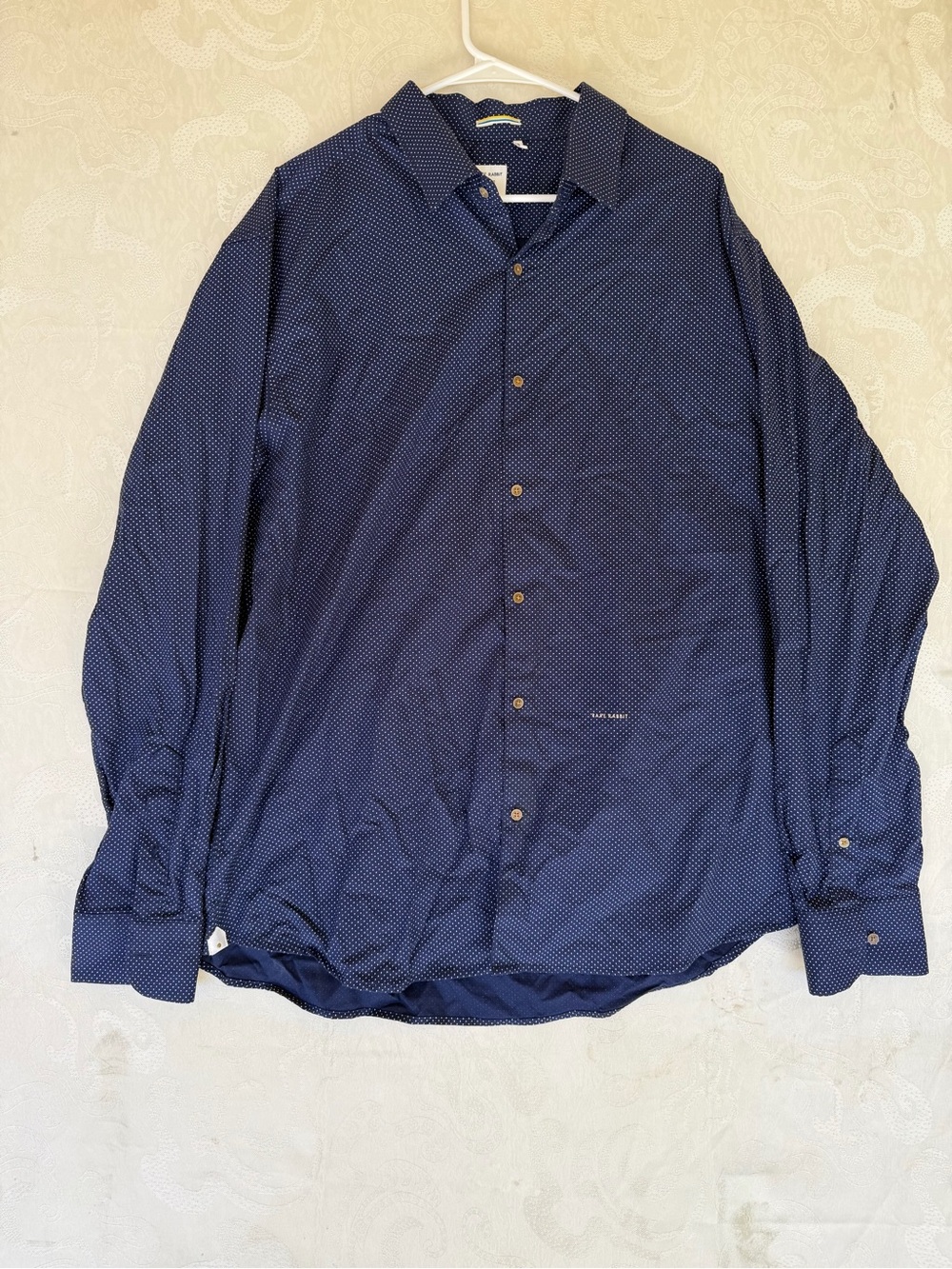 Men's Navy Microdot Long-Sleeve Button-Down Shirt - Casual